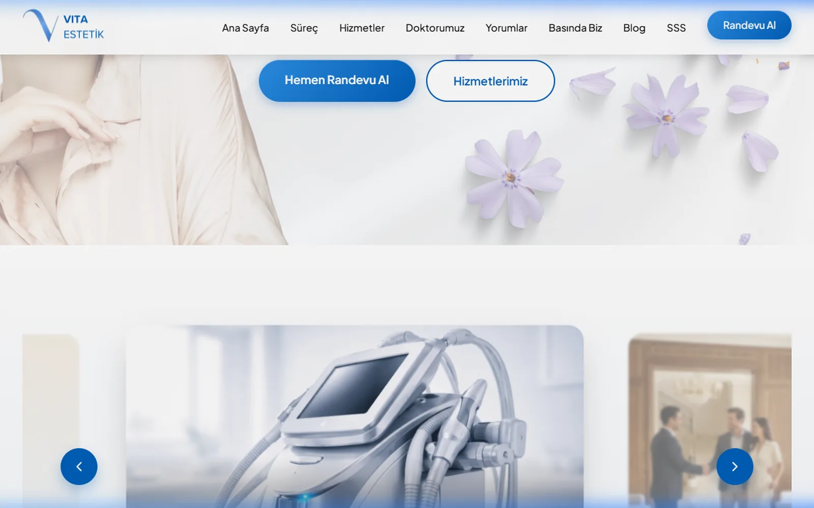 Vita Estetik web sitesi ekran kaydı